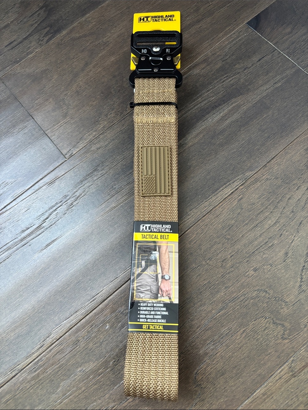 Highland Tactical Heavy Duty Webbing,Quick release metal buckle,American Flag